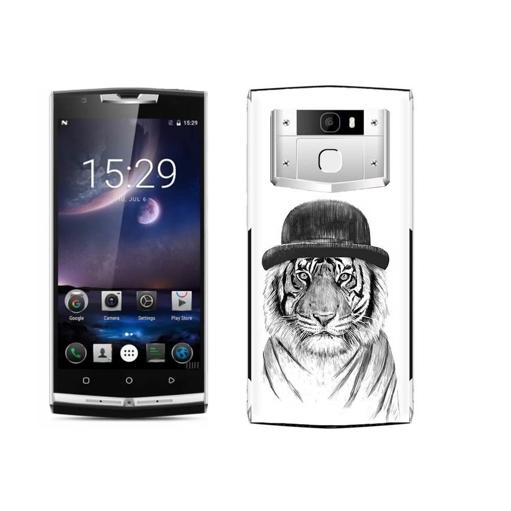 

Чехол MyPads Tocco для Oukitel K10000 Pro тигр британец, Прозрачный, Tocco