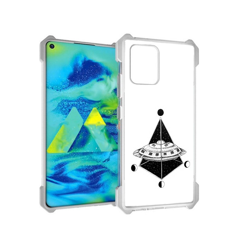 

Чехол MyPads Tocco для Samsung Galaxy S10 Lite черно белая летающая тарелка, Прозрачный, Tocco