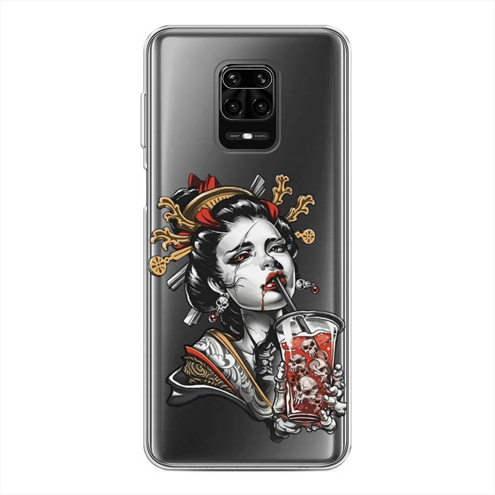 

Чехол на Xiaomi Redmi Note 9S "Опасная гейша", Красный;черный;серый, 37950-4