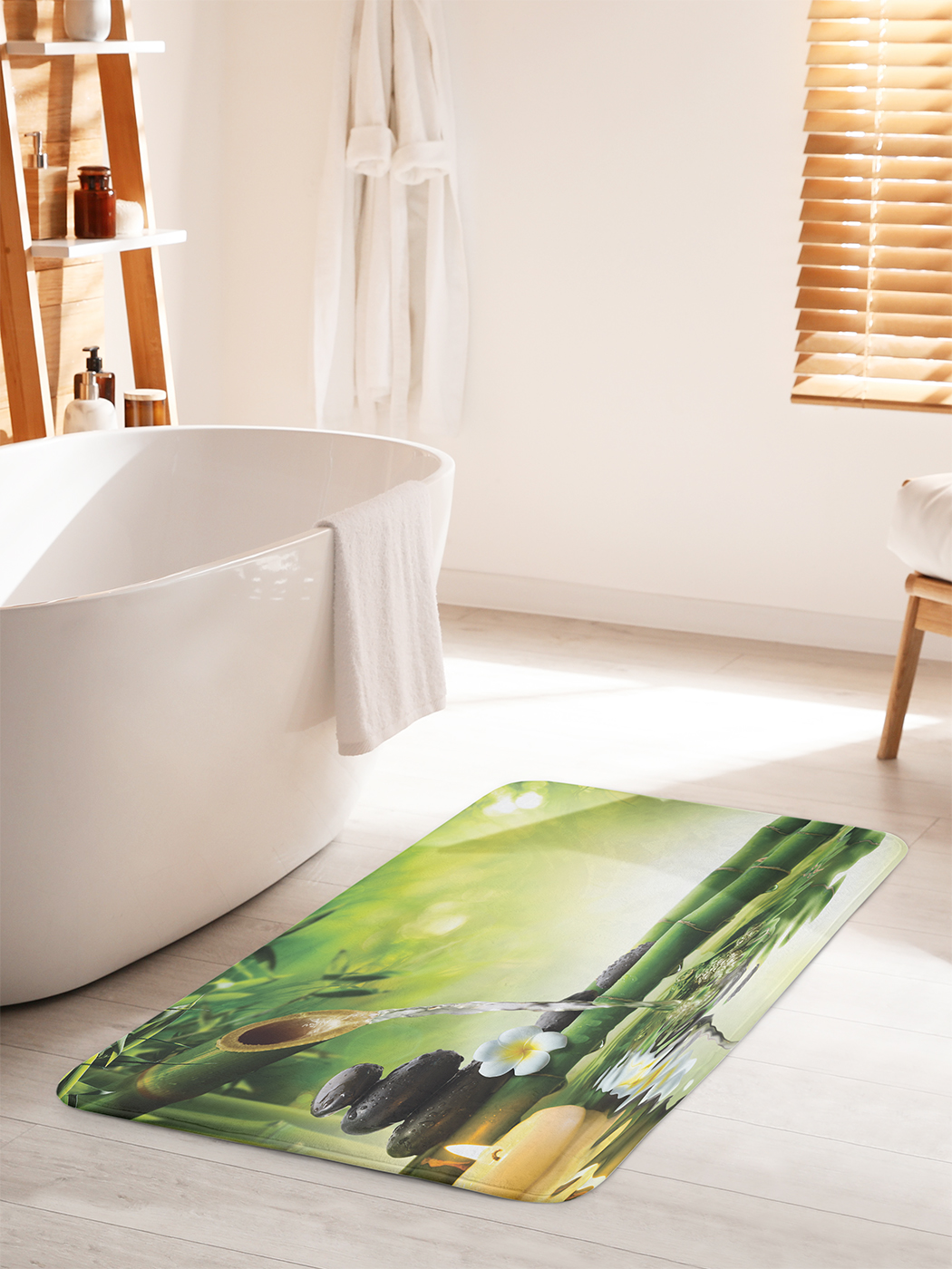 

Коврик для ванной туалета душа JoyArty "Бамбуковый кран", bath_7709_60x100