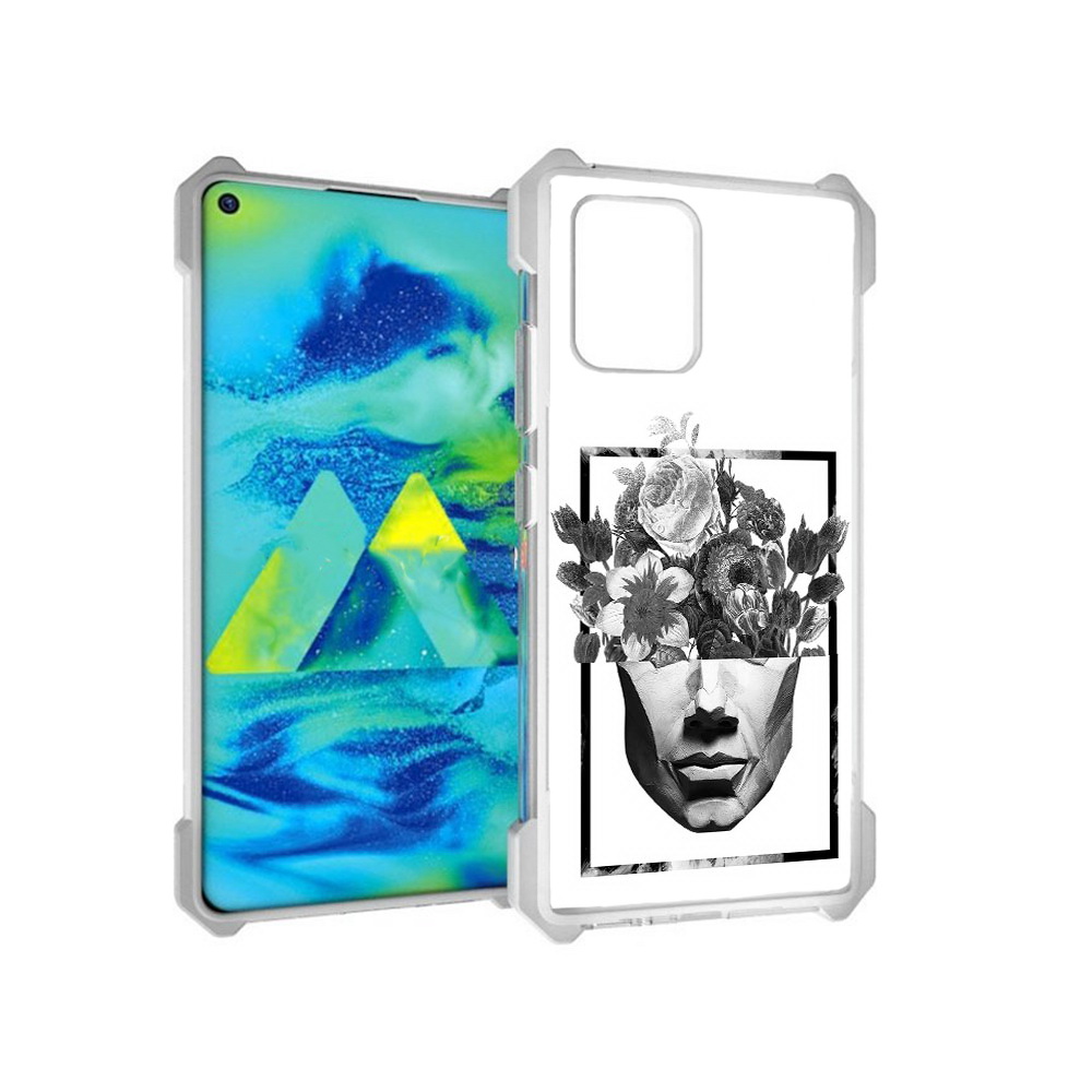 

Чехол MyPads Tocco для Samsung Galaxy S10 Lite черно белая ваза в абстракции, Прозрачный, Tocco