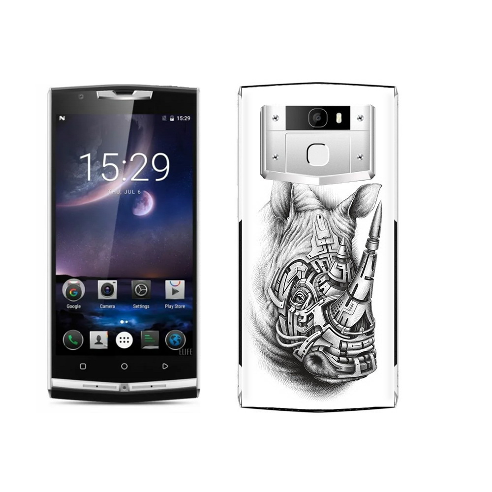 

Чехол MyPads Tocco для Oukitel K10000 Pro стальной носорог, Прозрачный, Tocco