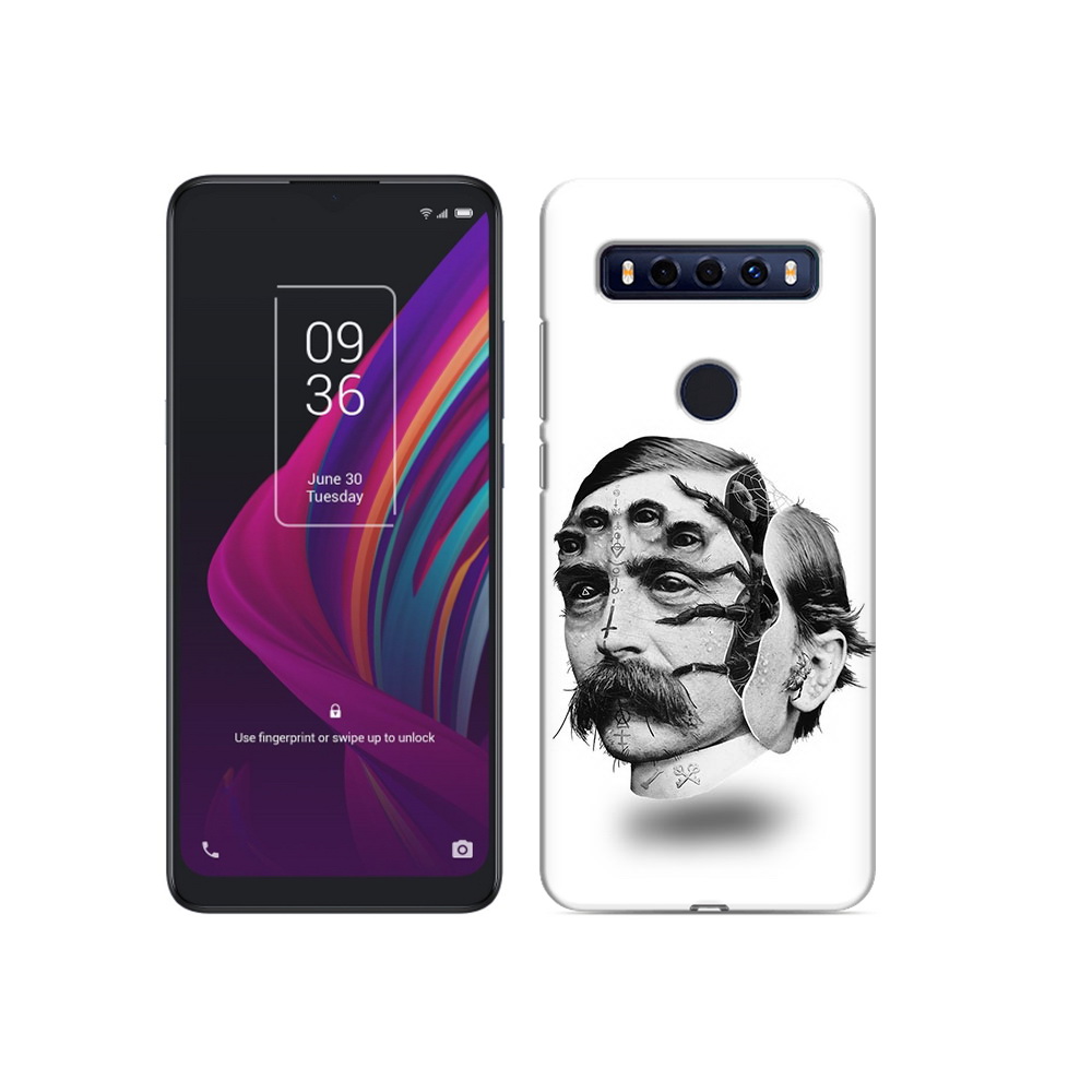 

Чехол MyPads Tocco для TCL 10 SE страшное лицо мужчины, Прозрачный, Tocco