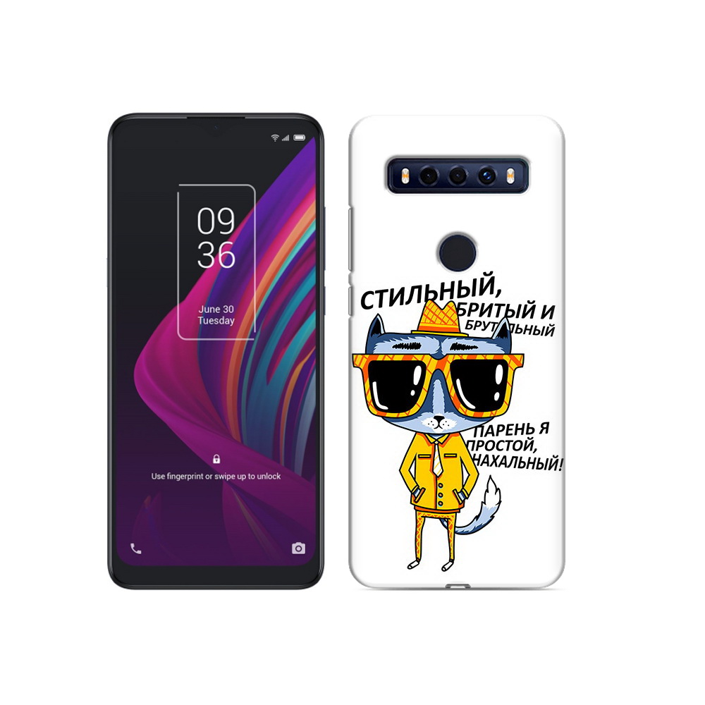 

Чехол MyPads Tocco для TCL 10 SE стильный кот, Прозрачный, Tocco