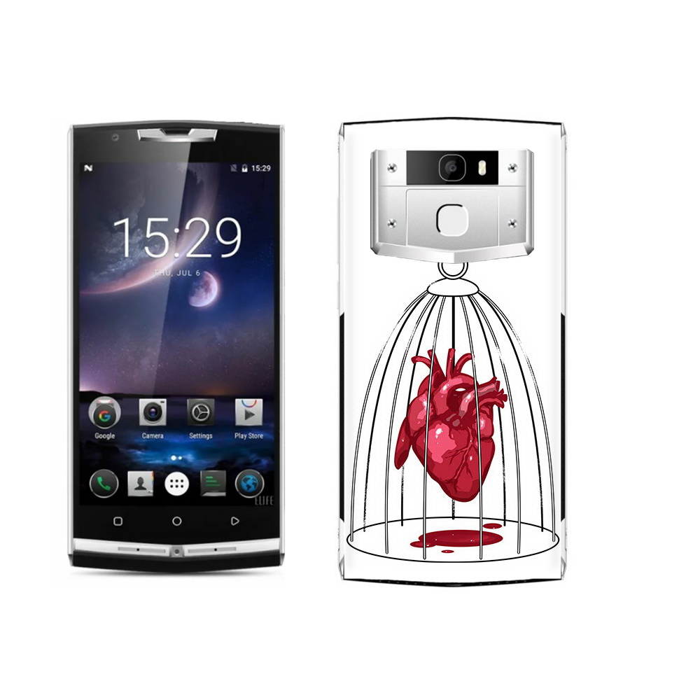 

Чехол MyPads Tocco для Oukitel K10000 Pro сердце в клетке, Прозрачный, Tocco