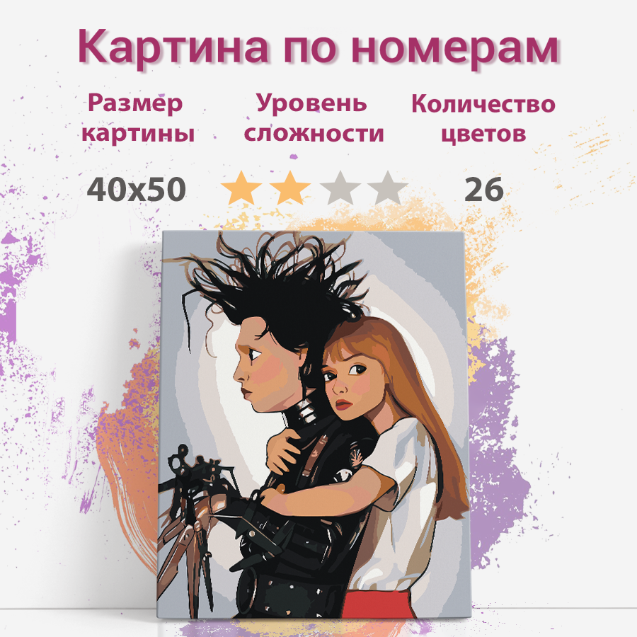 

Картина по номерам Раскрасим сами Эдвард руки-ножницы холст на подрамнике 40х50 см, Эдвард руки-ножницы