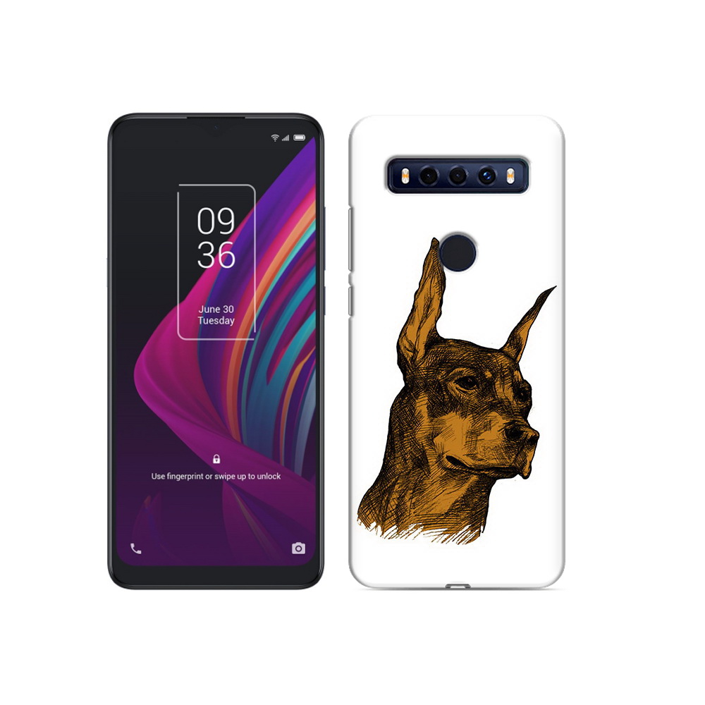 

Чехол MyPads Tocco для TCL 10 SE скетч доберман, Прозрачный, Tocco