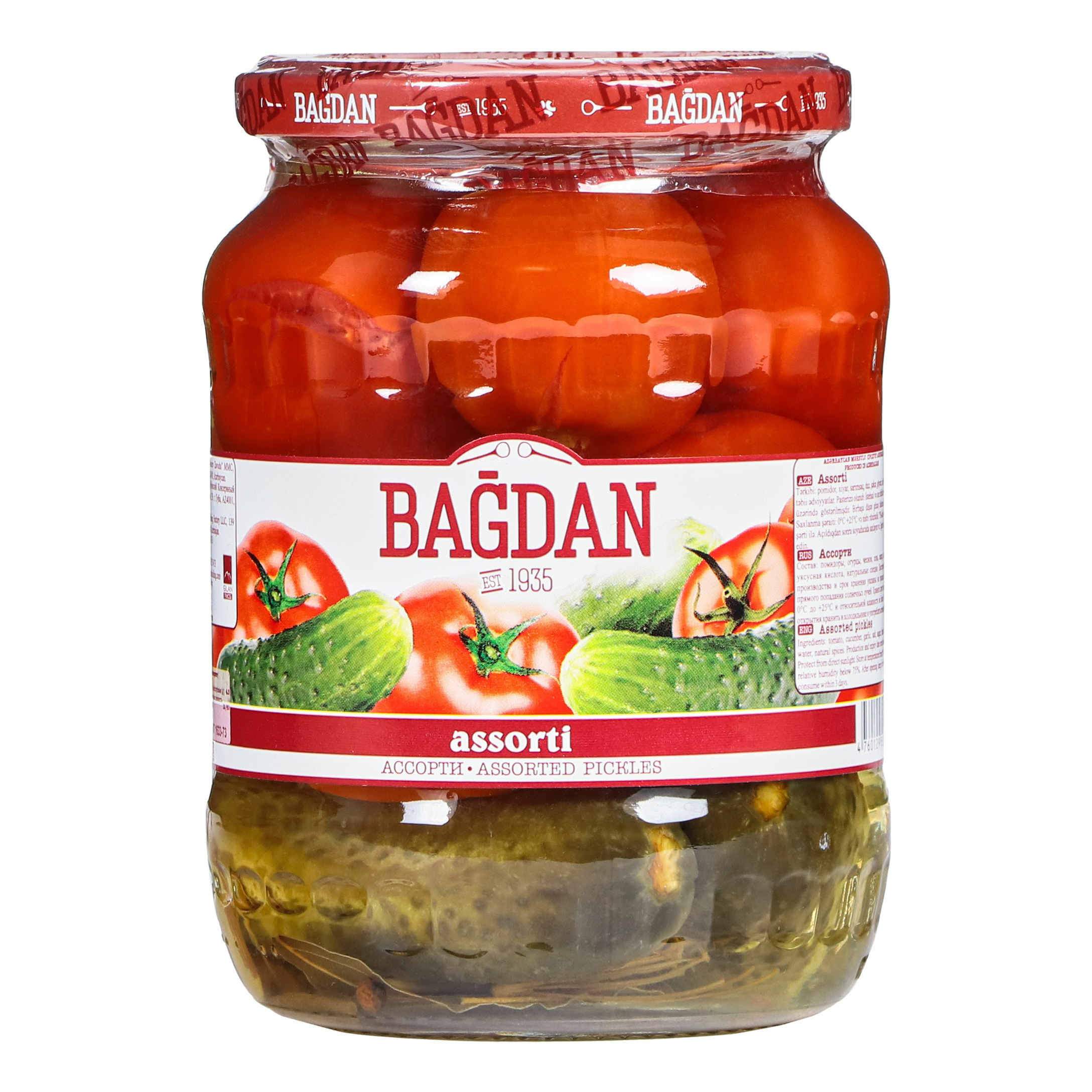 

Ассорти из помидоров и огурцов Bagdan в маринаде 680 г