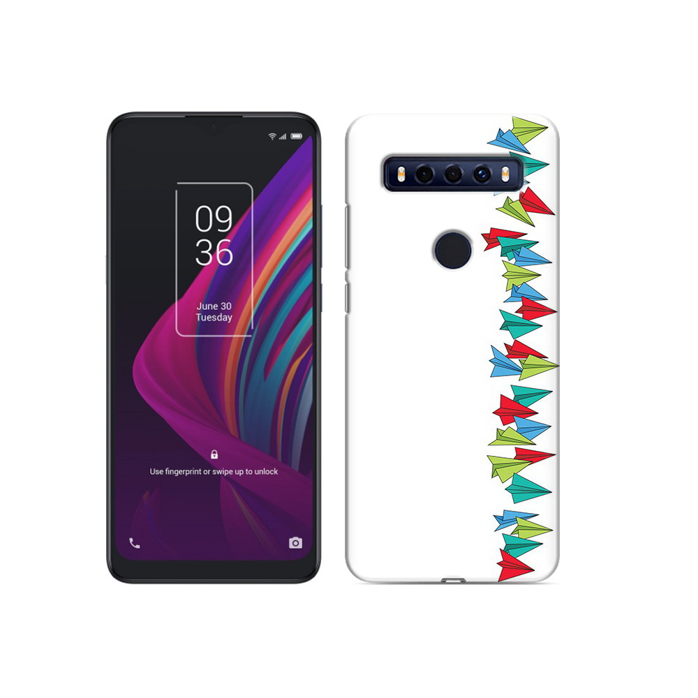 

Чехол MyPads Tocco для TCL 10 SE самолетики из листочков, Прозрачный, Tocco