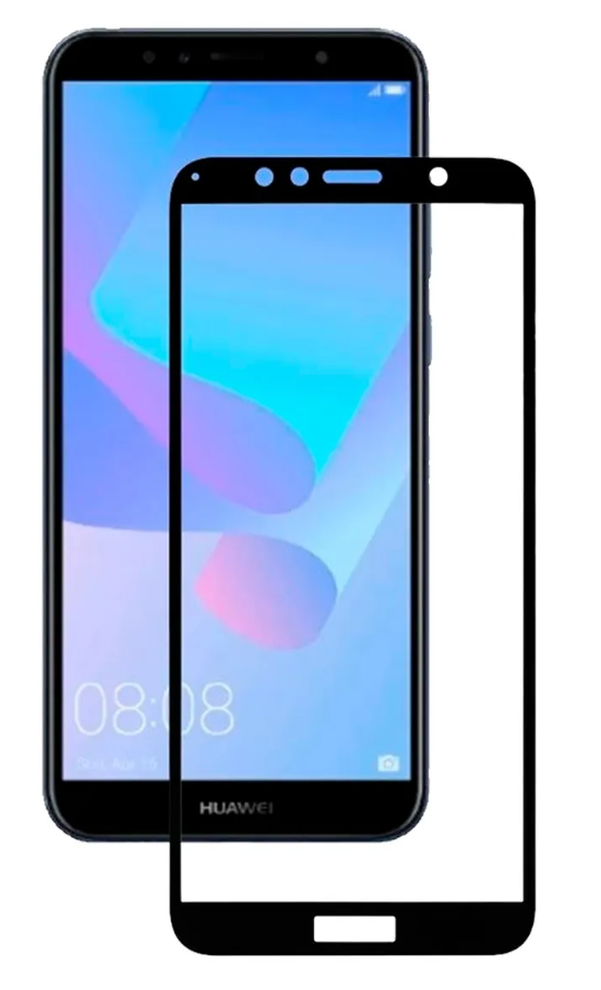 Защитное стекло на Huawei Y9 (2018)/Enjoy 8 Plus, 3D, черный, X-case