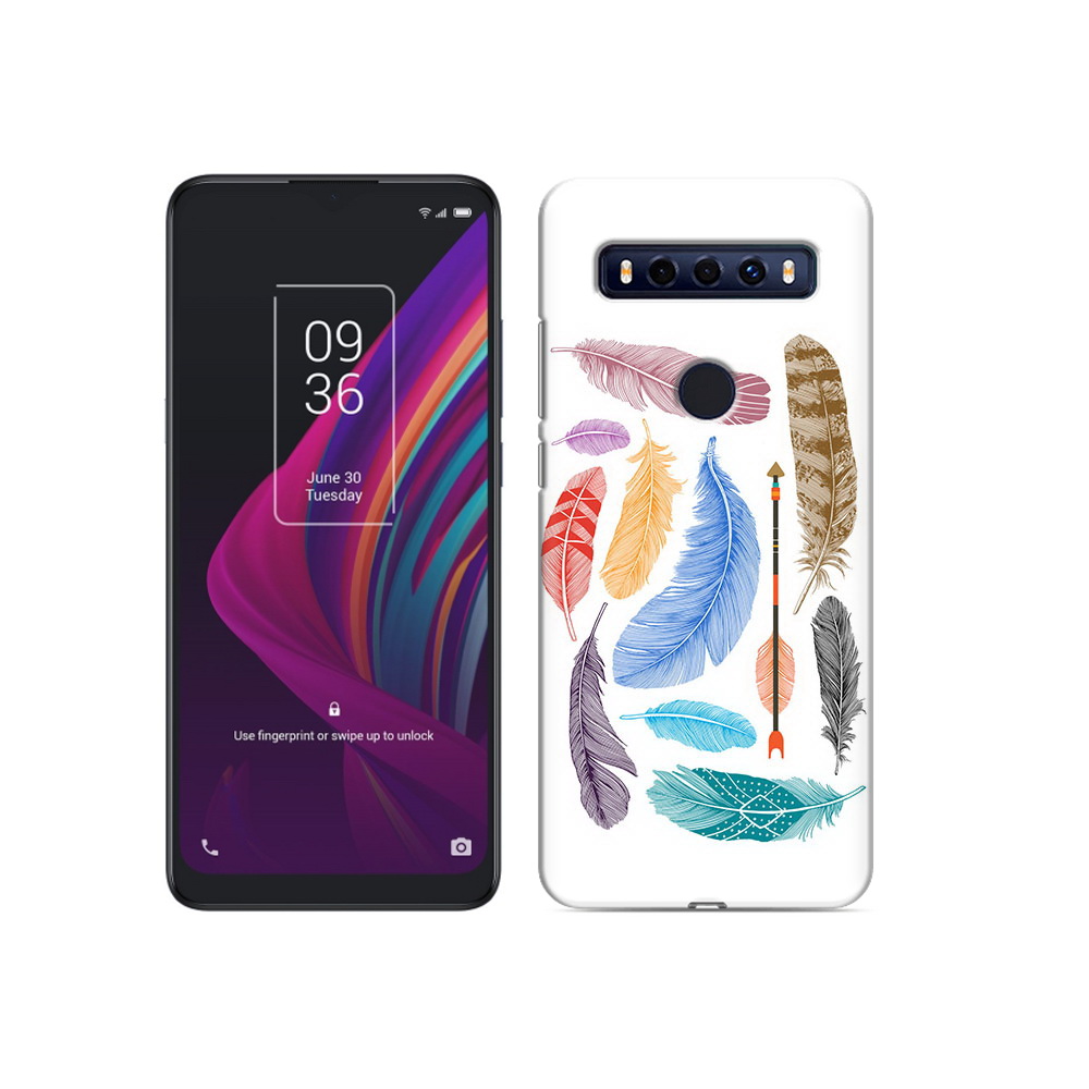 

Чехол MyPads Tocco для TCL 10 SE разноцветные перья, Прозрачный, Tocco