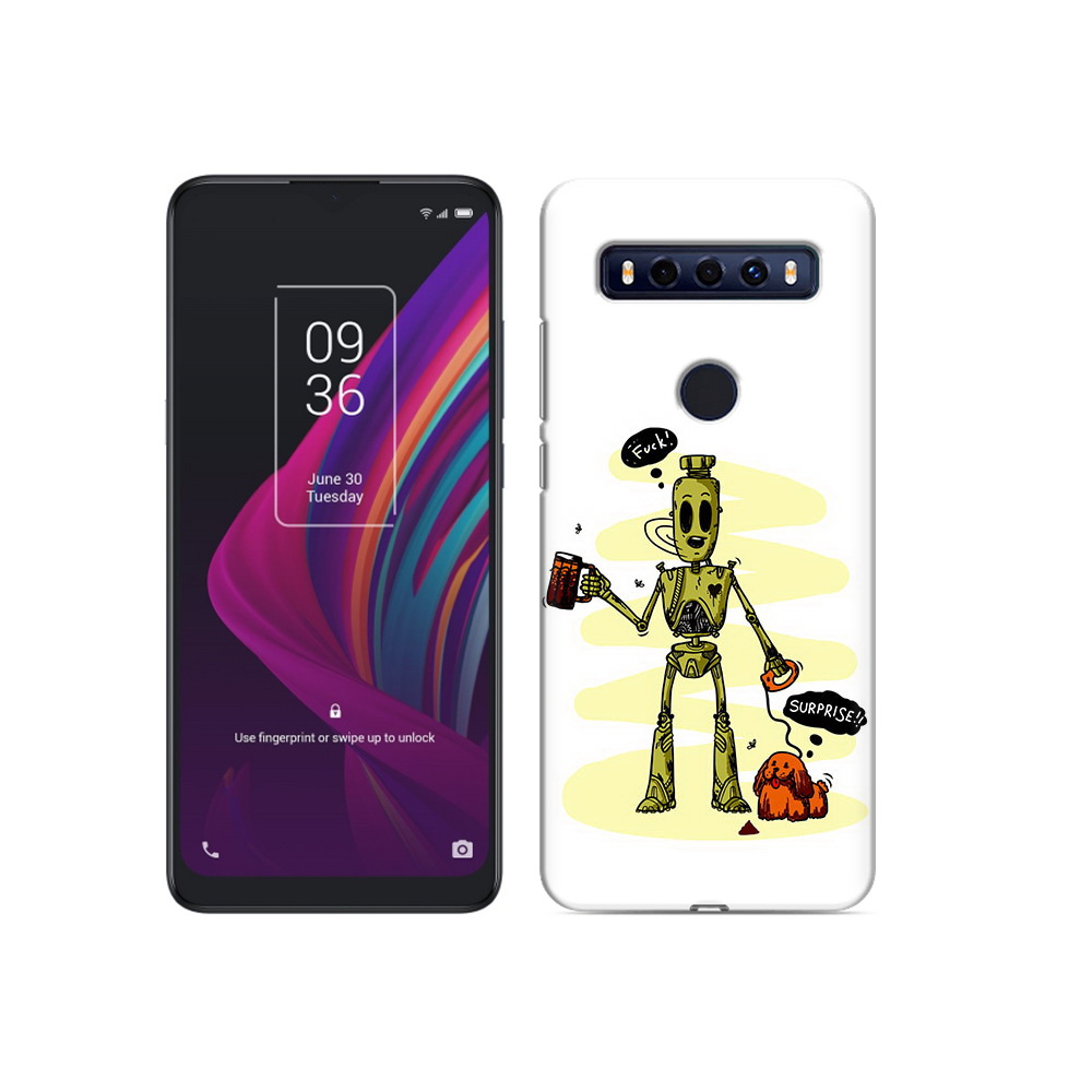 

Чехол MyPads Tocco для TCL 10 SE прикольный робот, Прозрачный, Tocco