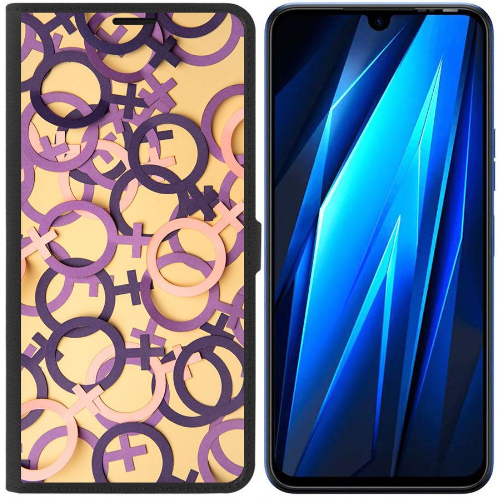 

Чехол-книжка Eco для Tecno Pova 4 Pro Женское начало (черный)