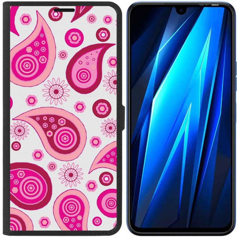 

Чехол-книжка Eco для Tecno Pova 4 Pro Цветочный паттерн 9 (черный)