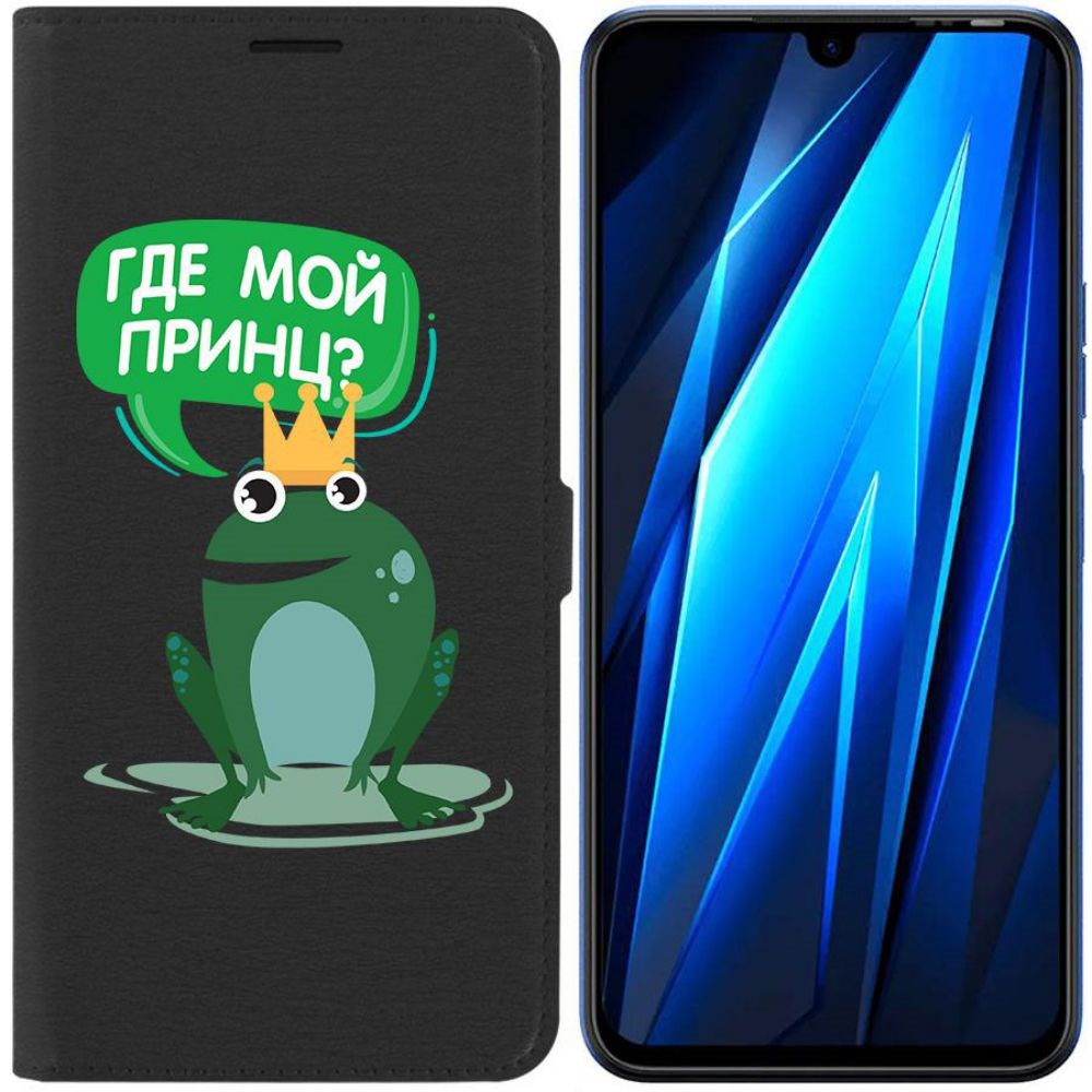 

Чехол-книжка Eco для Tecno Pova 4 Pro Лягушка (черный)