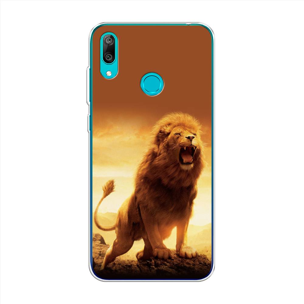 

Чехол на Huawei Y7 2019 "Львиный рык", Коричневый;желтый;оранжевый, 68450-1