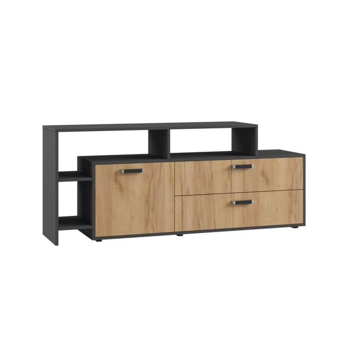 

Клик Мебель Тумба под ТВ Линда, 1500х350х621, Дуб крафт золотой/ Графит
