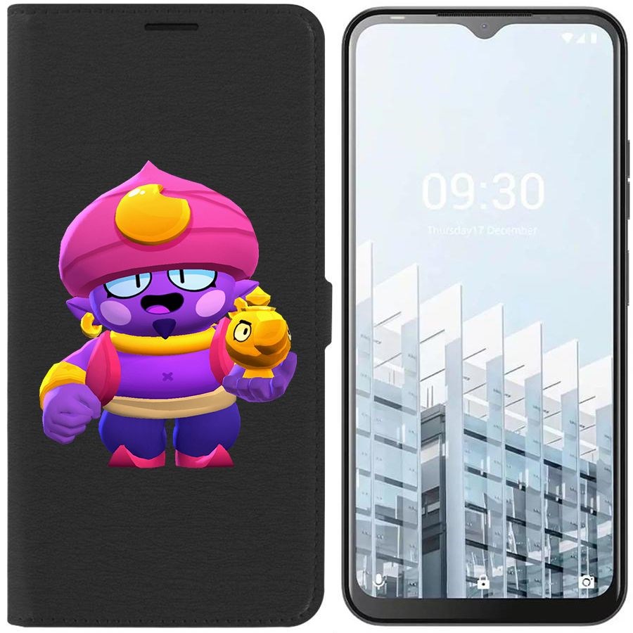 

Чехол-книжка Eco для Tecno POP 6 Pro Brawl Stars-Джин (черный)