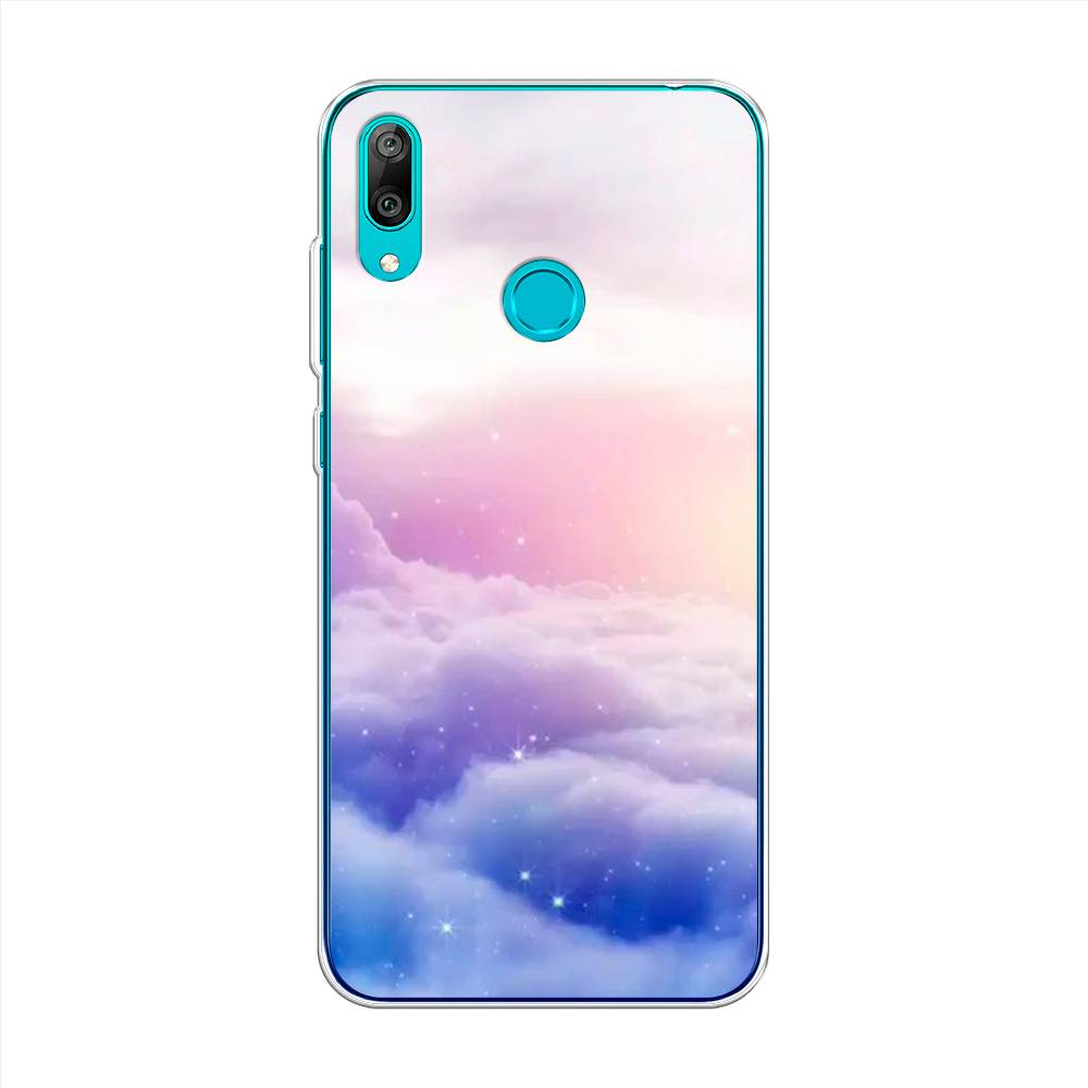 

Чехол на Huawei Y7 2019 "Небеса", Голубой;белый;розовый, 68450-2