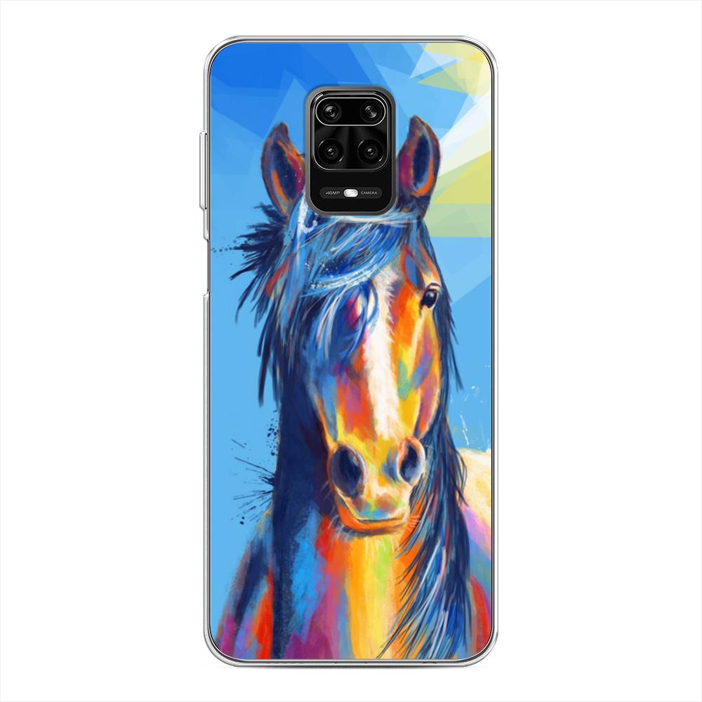 

Чехол для Xiaomi Redmi Note 9S/Note 9 Pro "Лошадь арт 3", Голубой;желтый;синий, 37950-1