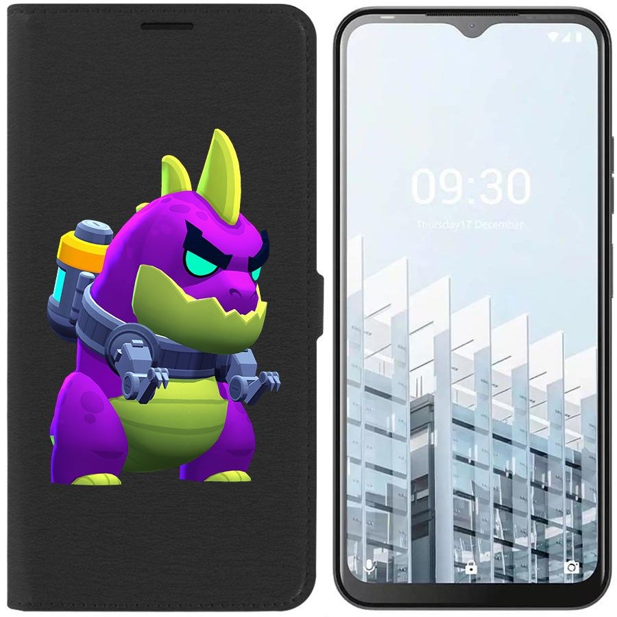 

Чехол-книжка Eco для Tecno POP 6 Pro Brawl Stars-Мегамонстр (черный)