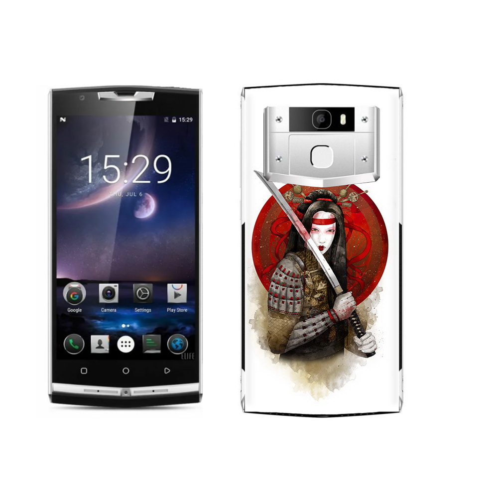 

Чехол MyPads Tocco для Oukitel K10000 Pro рисованная девушка с катаной, Прозрачный, Tocco