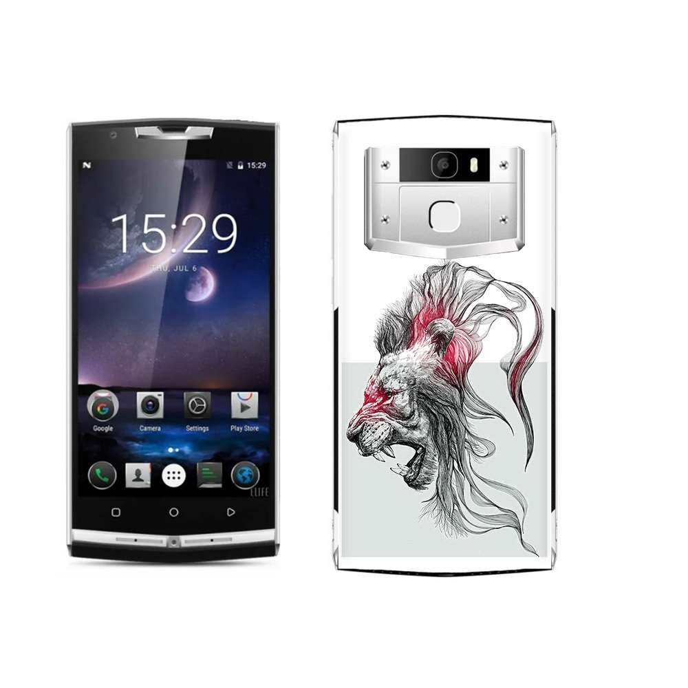 

Чехол MyPads Tocco для Oukitel K10000 Pro разъяренный лев, Прозрачный, Tocco