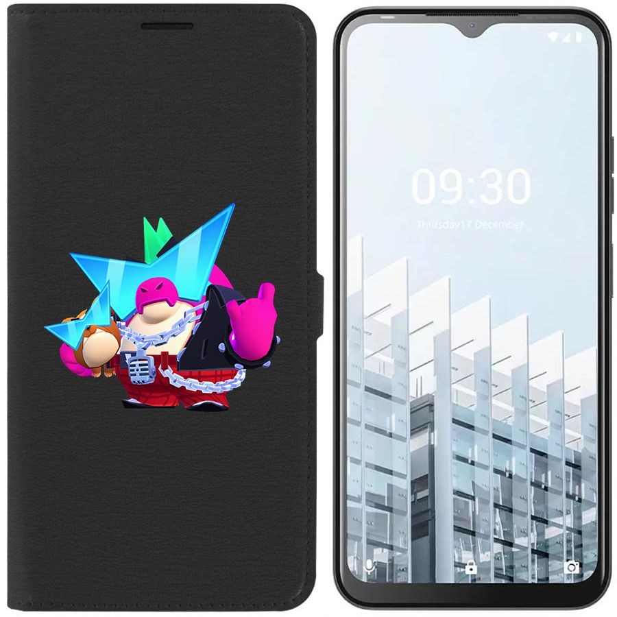 

Чехол-книжка Eco для Tecno POP 6 Pro Brawl Stars-Плохиш Базз (черный)