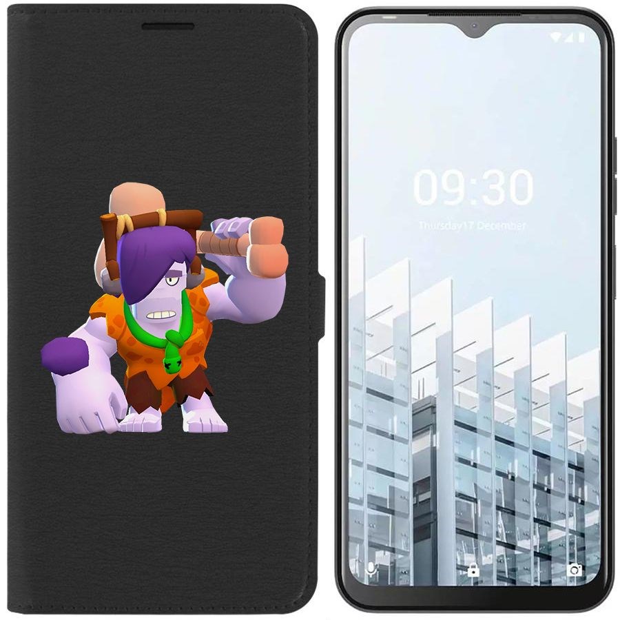 

Чехол-книжка Eco для Tecno POP 6 Pro Brawl Stars-Пещерный Фрэнк (черный)
