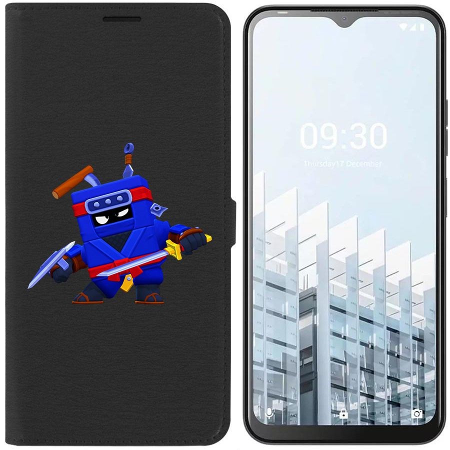 

Чехол-книжка Eco для Tecno POP 6 Pro Brawl Stars-Ниндзя Эш (черный)