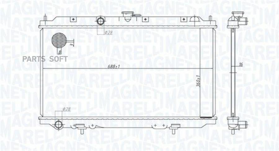 

MAGNETI MARELLI 350213176200 Радиатор [690x365] () 1шт