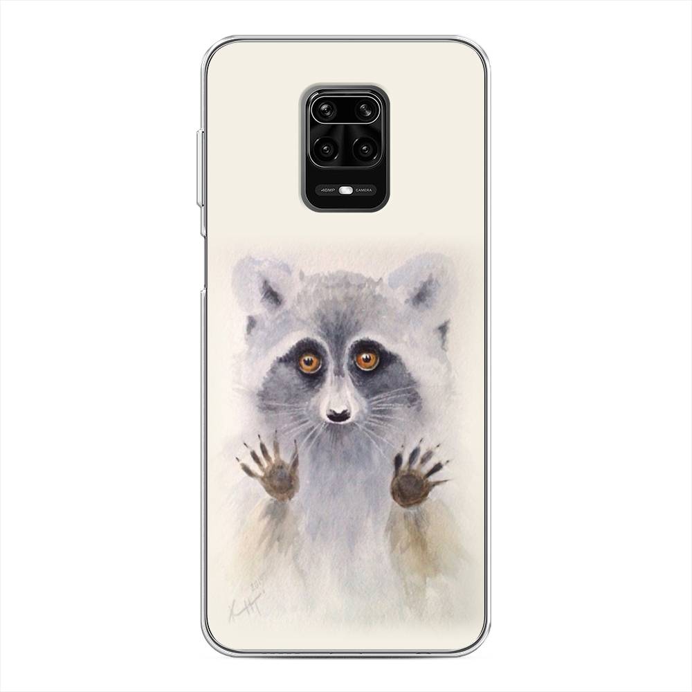 

Чехол на Xiaomi Redmi Note 9S/Note 9 Pro "Енот за стеклом", Бежевый;серый, 37950-4