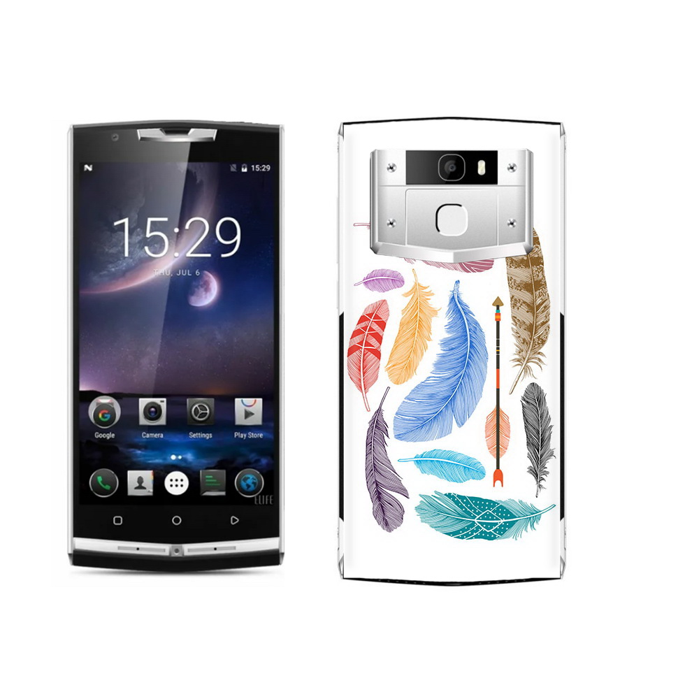 

Чехол MyPads Tocco для Oukitel K10000 Pro разноцветные перья, Прозрачный, Tocco