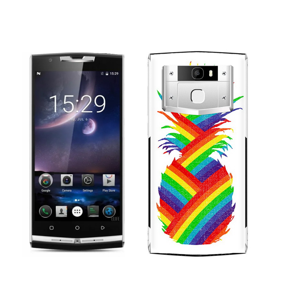 

Чехол MyPads Tocco для Oukitel K10000 Pro радужный ананас, Прозрачный, Tocco