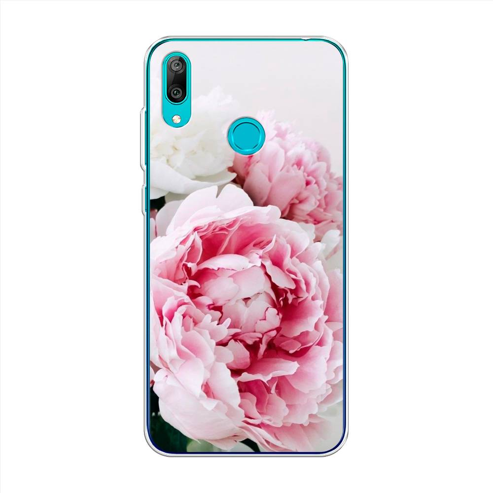 

Чехол на Huawei Y7 2019 "Розовые и белые пионы", Розовый;белый, 68450-2