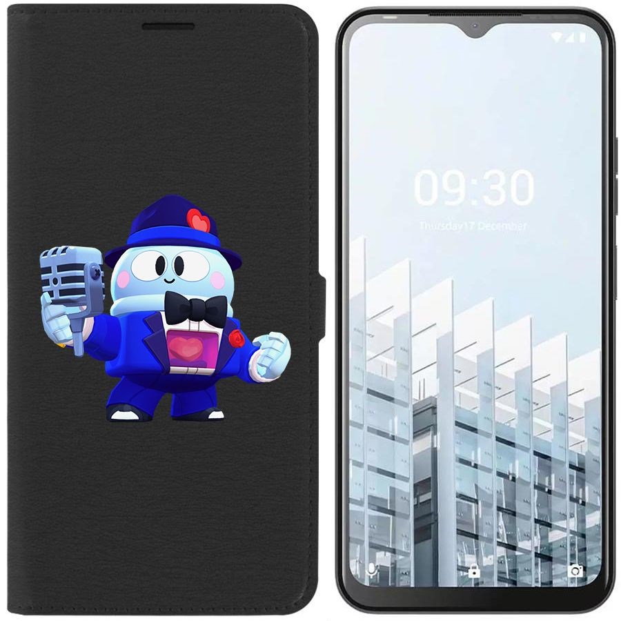 

Чехол-книжка Eco для Tecno POP 6 Pro Brawl Stars-Стильный Лу (черный)
