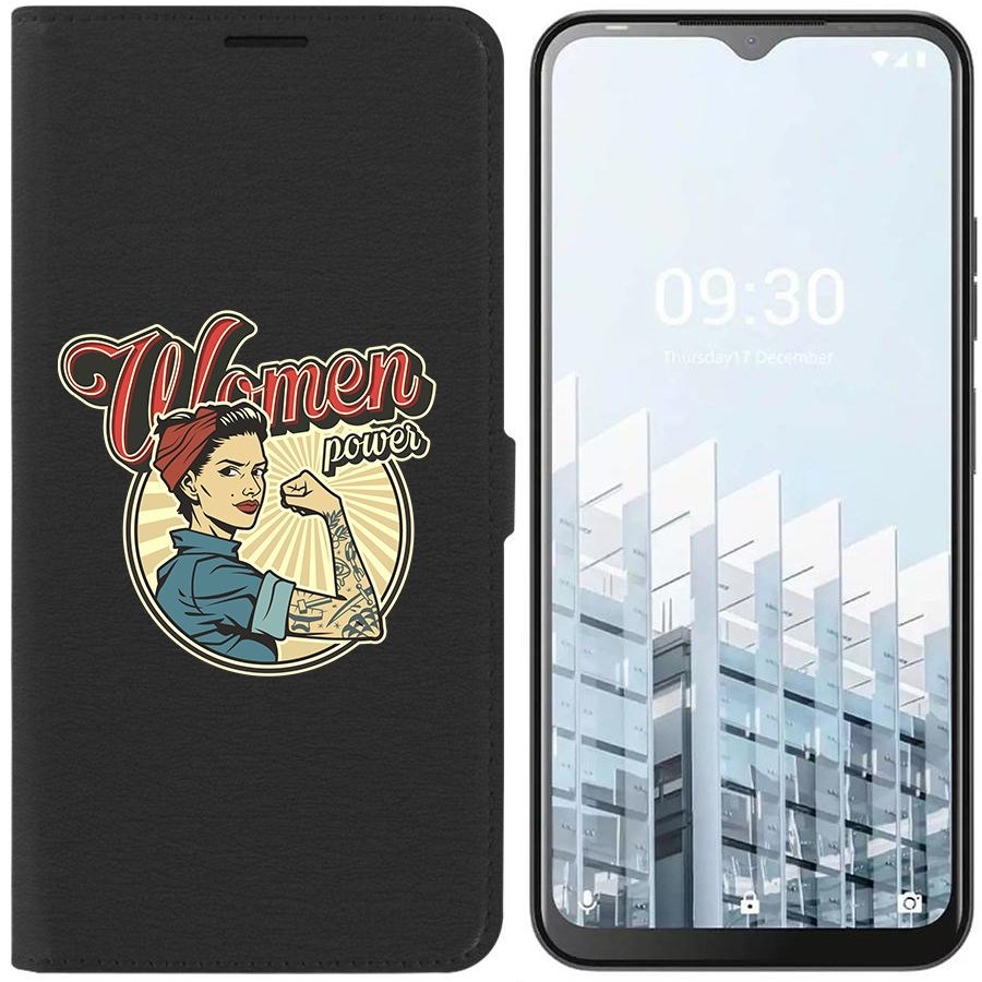 

Чехол-книжка Eco для Tecno POP 6 Pro Women Power (черный)