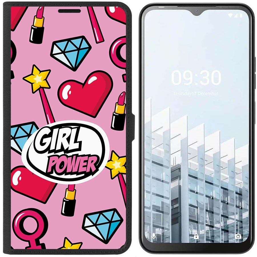 

Чехол-книжка Eco для Tecno POP 6 Pro Girl Power (черный)