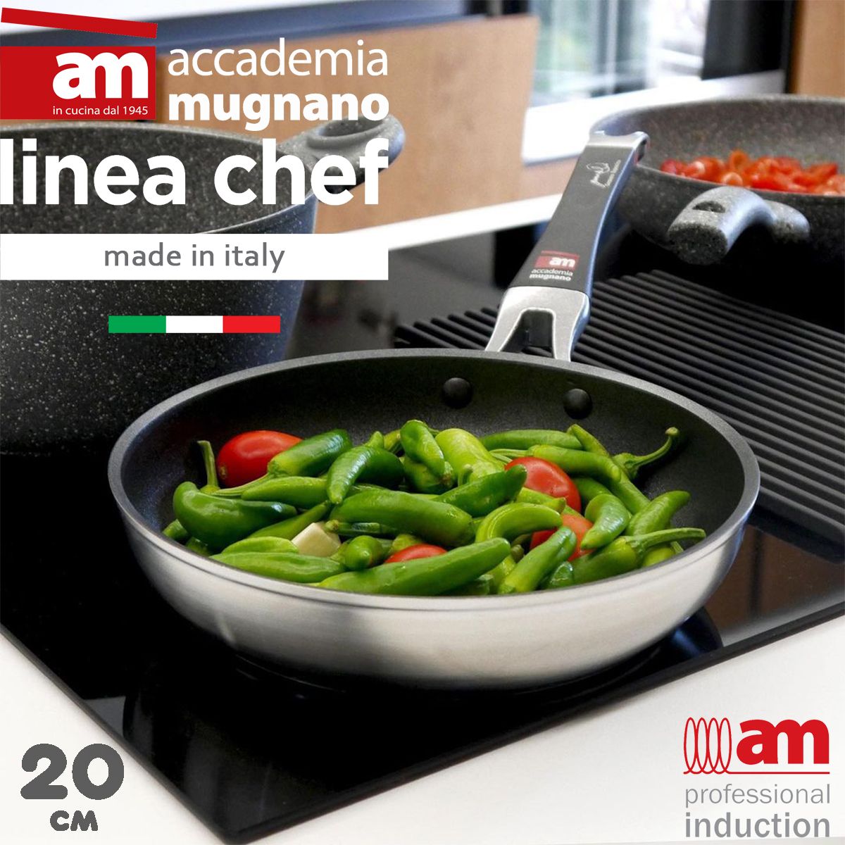 

Сковорода Accademia Mugnano Linea Chef 20 см, Серебристый, Linea Chef сковорода