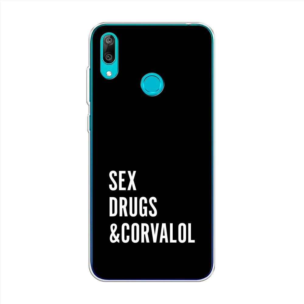 

Чехол на Huawei Y7 2019 "Corvalol", Черный;серый;белый, 68450-6