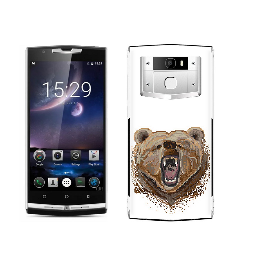 

Чехол MyPads Tocco для Oukitel K10000 Pro пиксельный медведь, Прозрачный, Tocco