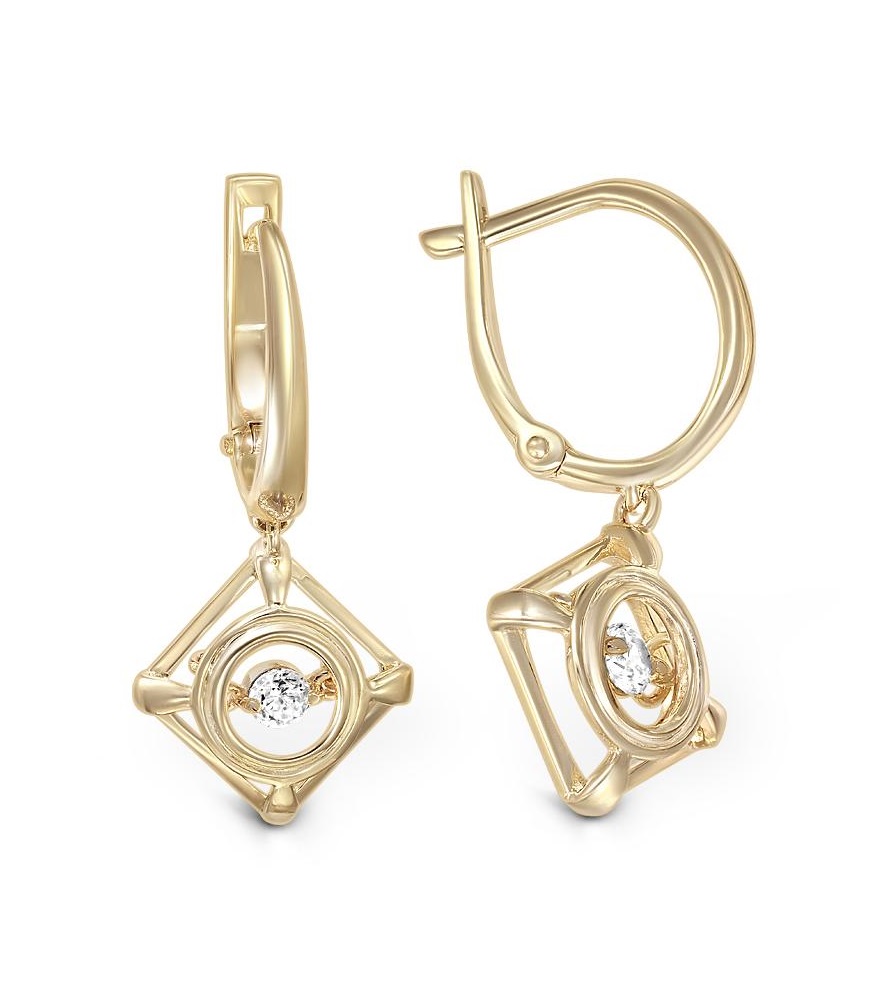 

Серьги из желтого золота с фианитом NEWGOLD 305000292904f, 305000292904f