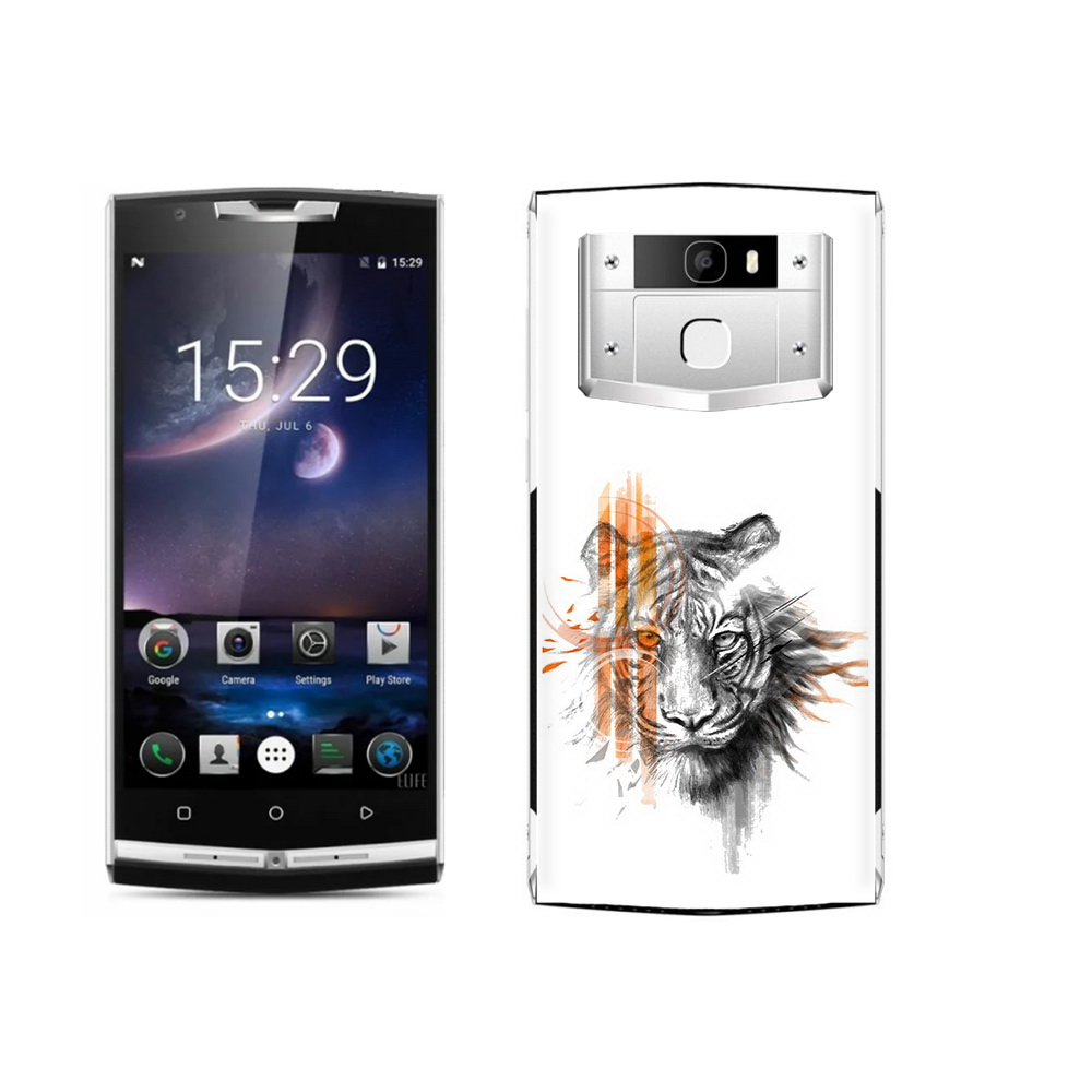 

Чехол MyPads Tocco для Oukitel K10000 Pro огненный тигр, Прозрачный, Tocco