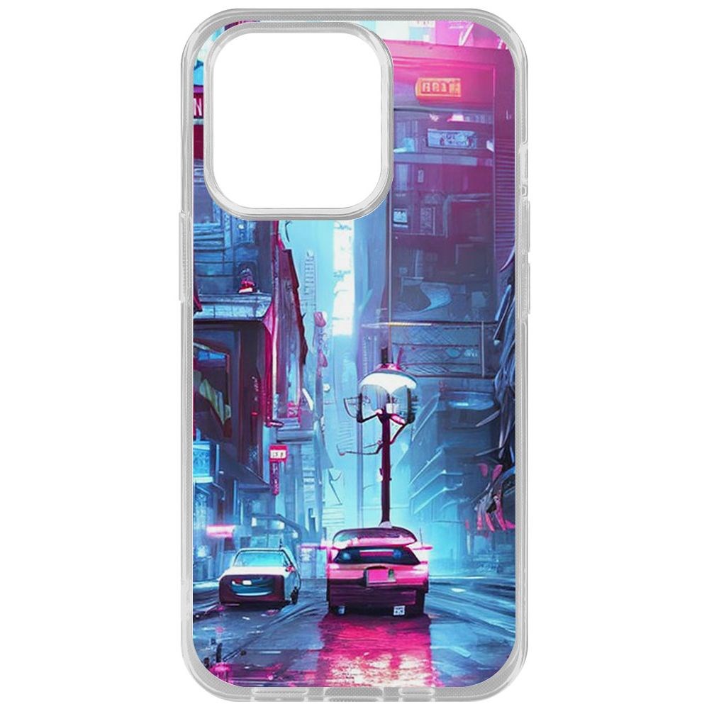 

Чехол-накладка Krutoff Clear Case Киберпанк Улица для iPhone 14 Pro, Прозрачный