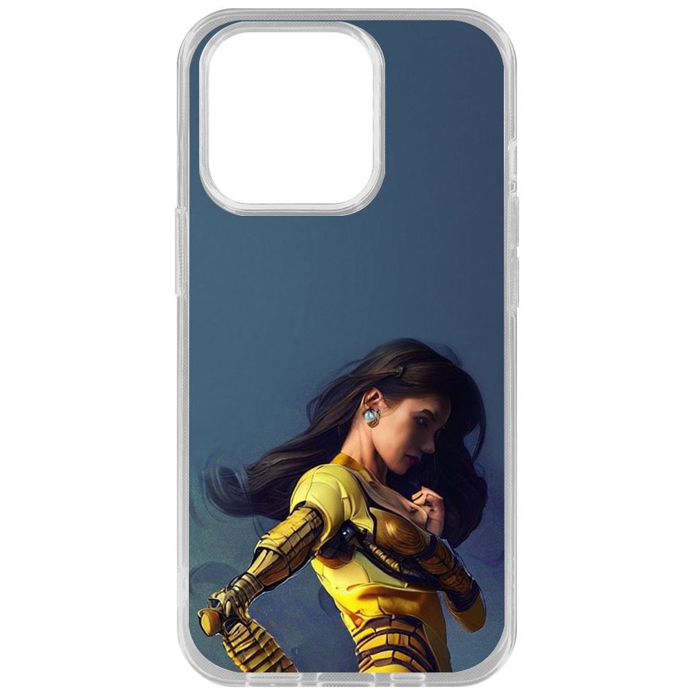 

Чехол-накладка Krutoff Clear Case Кибердевушка для iPhone 14 Pro