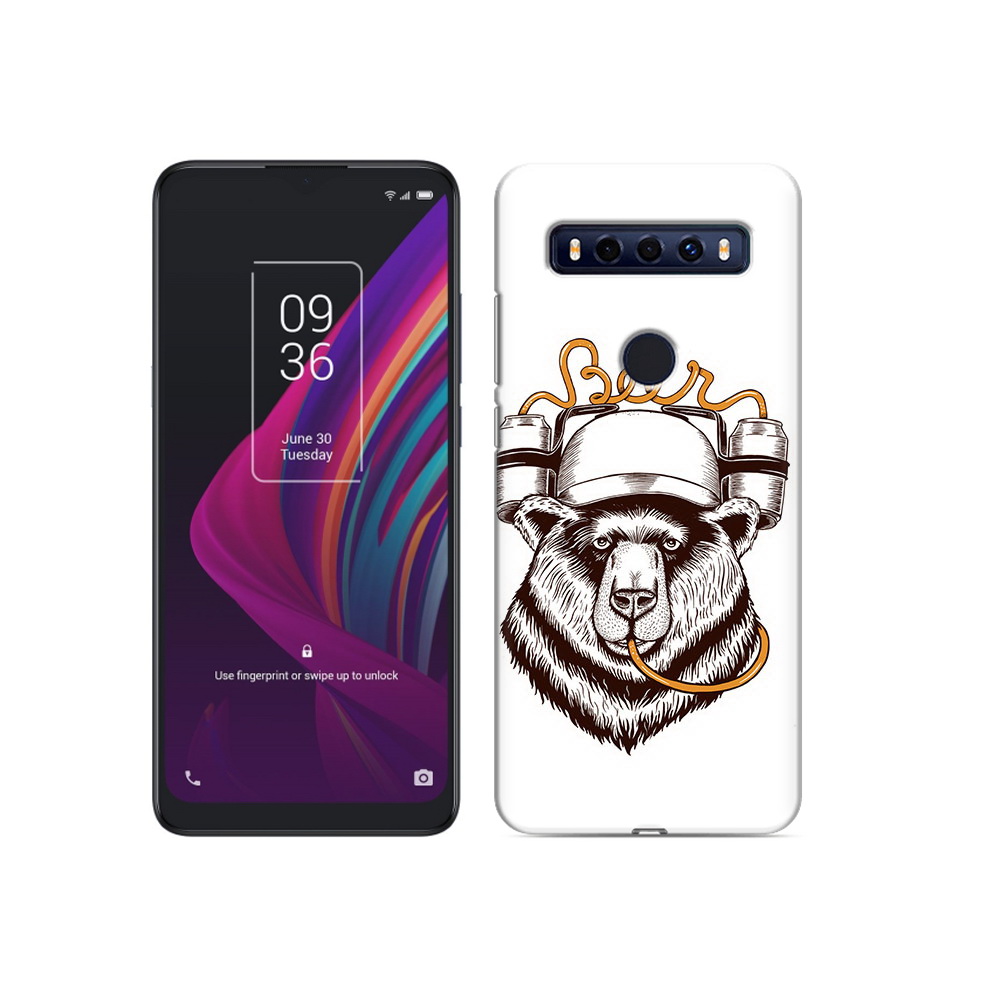 

Чехол MyPads Tocco для TCL 10 SE пивной медведь, Прозрачный, Tocco