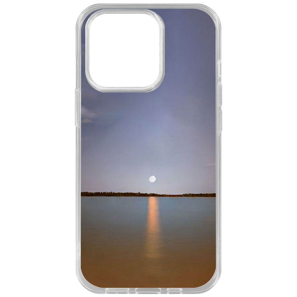 Чехол-накладка Krutoff Clear Case Закат над рекой для iPhone 14 Pro