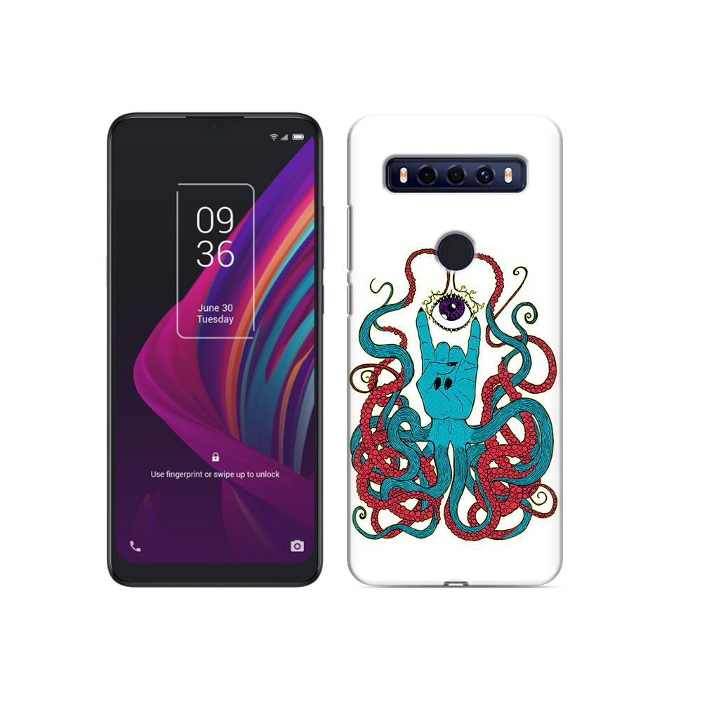 

Чехол MyPads Tocco для TCL 10 SE осьминог-рука абстракция, Прозрачный, Tocco