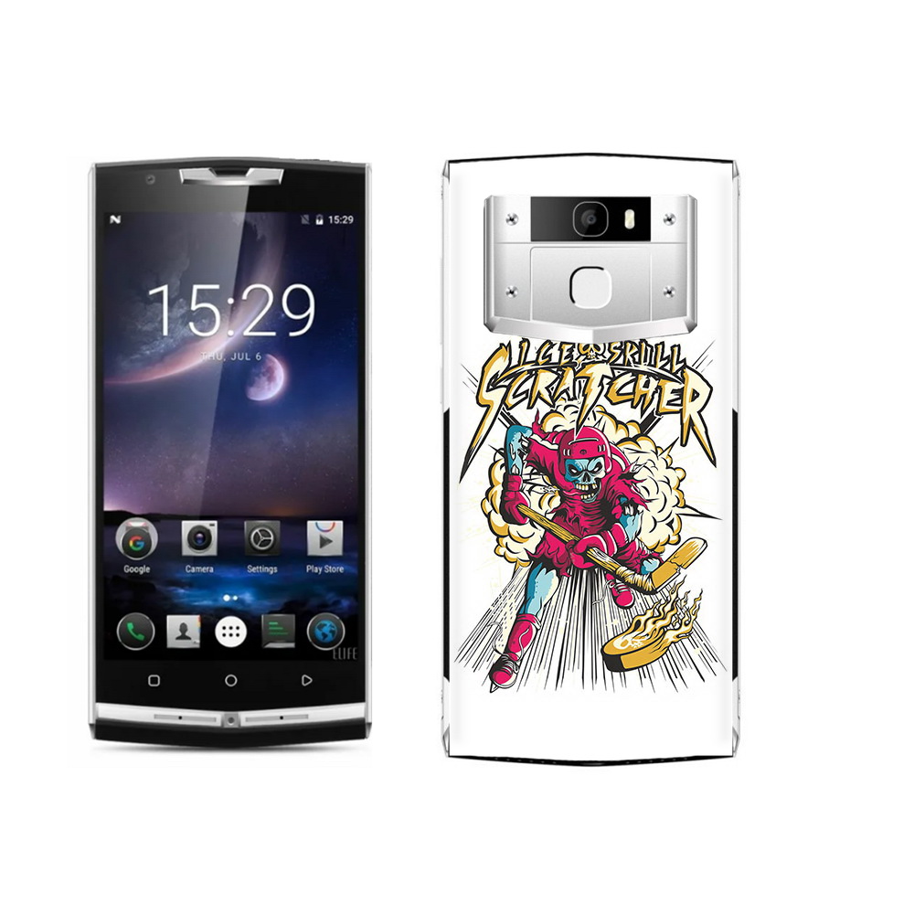 

Чехол MyPads Tocco для Oukitel K10000 Pro нарисованный скелет хоккеист, Прозрачный, Tocco