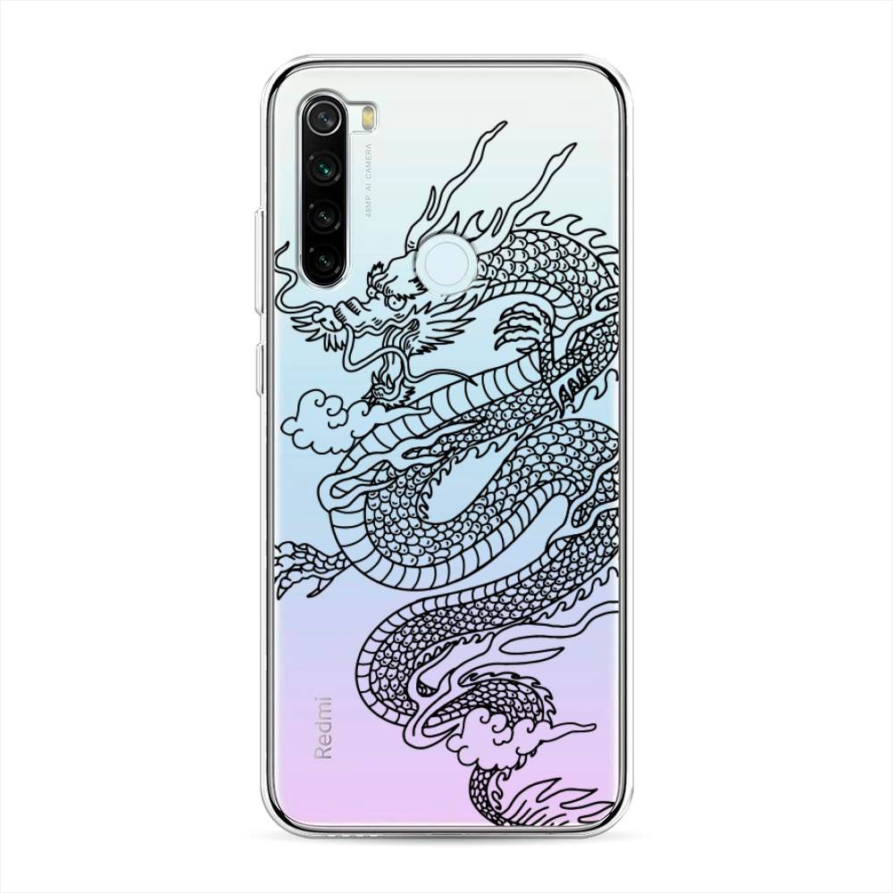 

Чехол на Xiaomi Redmi Note 8T "Большой китайский дракон", Черный;серый, 37450-1